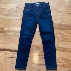 LOFT high rise skinny jeans in dark indigo wash